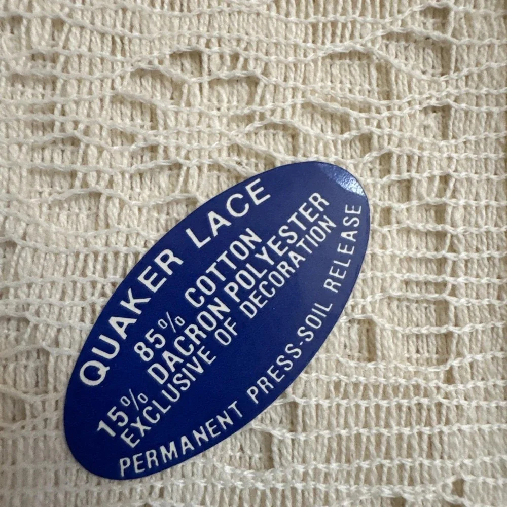 Vintage Quaker Lace Cream Cotton Blend Napkins Floral Lace Corner Set of 6 16in